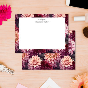 Design des Musters "Wasserfarbe Rosa Dahlia" Mitteilungskarte