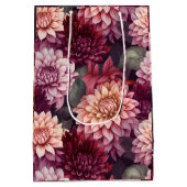 Design des Musters "Wasserfarbe Rosa Dahlia" Mittlere Geschenktüte (Rückseite)