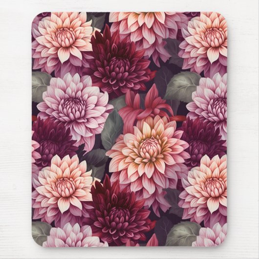Design des Musters "Wasserfarbe Rosa Dahlia" Mousepad (Vorne)