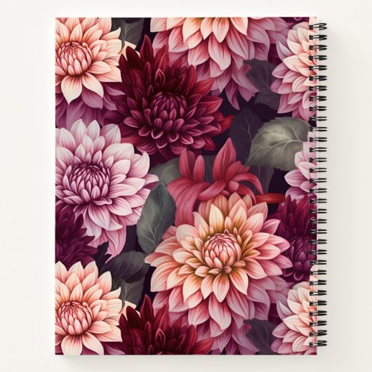 Design des Musters "Wasserfarbe Rosa Dahlia" Notizblock (Rückseite)