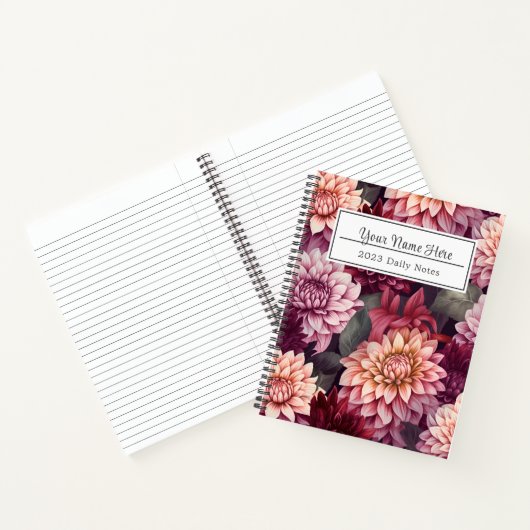 Design des Musters "Wasserfarbe Rosa Dahlia" Notizblock (Innenseite)