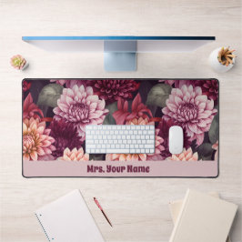 Design des Musters "Wasserfarbe Rosa Dahlia" Schreibtischunterlage