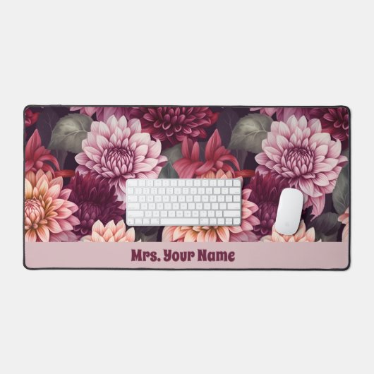Design des Musters "Wasserfarbe Rosa Dahlia" Schreibtischunterlage (Tastatur & Maus)