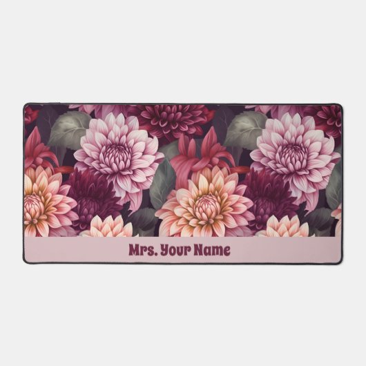 Design des Musters "Wasserfarbe Rosa Dahlia" Schreibtischunterlage (Vorderseite)