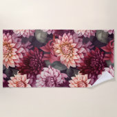 Design des Musters "Wasserfarbe Rosa Dahlia" Strandtuch (Vorderseite)