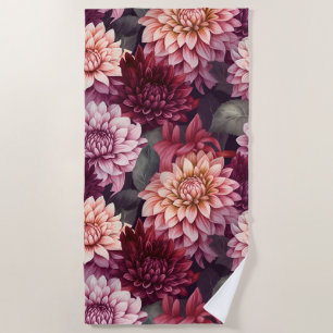 Design des Musters "Wasserfarbe Rosa Dahlia" Strandtuch