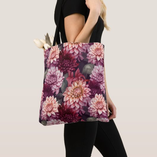 Design des Musters "Wasserfarbe Rosa Dahlia" Tasche (Von Nahem)