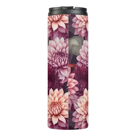 Design des Musters "Wasserfarbe Rosa Dahlia" Thermosbecher (Rückseite)
