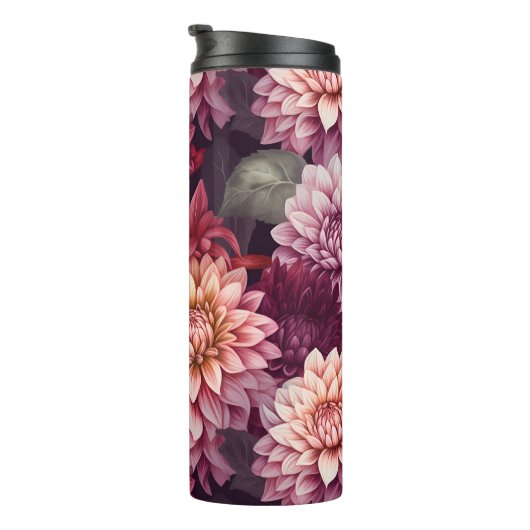 Design des Musters "Wasserfarbe Rosa Dahlia" Thermosbecher (Nach rechts gedreht)