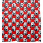 Design des Musters "White Wolf Head" - Rot Duschvorhang (Vorderseite)