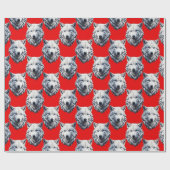 Design des Musters "White Wolf Head" - Rot Geschenkpapier (Flach)