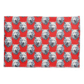 Design des Musters "White Wolf Head" - Rot Kissenbezug (Rückseite)
