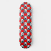 Design des Musters "White Wolf Head" - Rot Skateboard (Vorderseite)