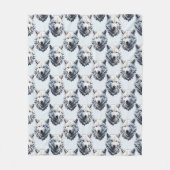 Design des Musters "White Wolf Head" - Weiß Fleecedecke (Vorderseite)