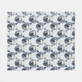 Design des Musters "White Wolf Head" - Weiß Fleecedecke (Vorderseite (Horizontal))