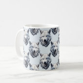 Design des Musters "White Wolf Head" - Weiß Kaffeetasse (Vorderseite Links)