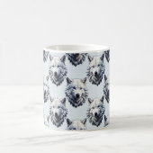 Design des Musters "White Wolf Head" - Weiß Kaffeetasse (Mittel)
