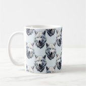 Design des Musters "White Wolf Head" - Weiß Kaffeetasse (Links)