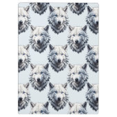 Design des Musters "White Wolf Head" - Weiß Klemmbrett (Rückseite)