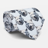 Design des Musters "White Wolf Head" - Weiß Krawatte (Gerollt)