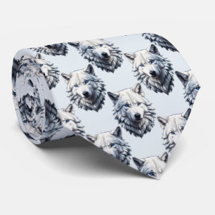Design des Musters "White Wolf Head" - Weiß Krawatte