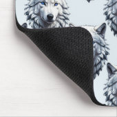Design des Musters "White Wolf Head" - Weiß Mousepad (Ecke)