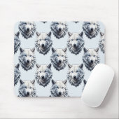 Design des Musters "White Wolf Head" - Weiß Mousepad (Mit Mouse)
