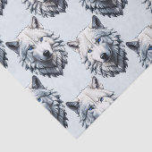 Design des Musters "White Wolf Head" - Weiß Seidenpapier (Ausschnitt)