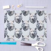 Design des Musters "White Wolf Head" - Weiß Seidenpapier (Handwerk)