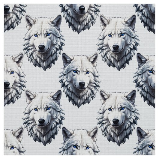 Design des Musters "White Wolf Head" - Weiß Stoff (Muster)