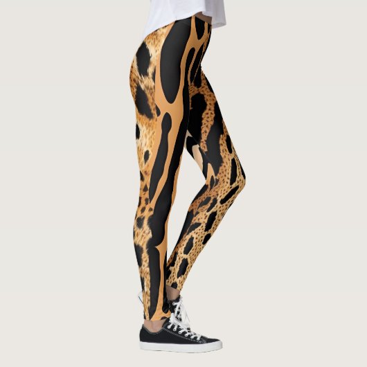 Design des Musters "Wild Animal Gepunktet Assymetr Leggings (Rechts)