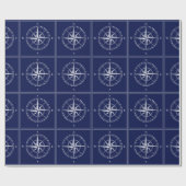 Design des Nautic Navy Blue Old Ship Compass Geschenkpapier (Flach)