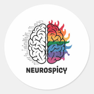 Design des neuro-würzigen Gehirns _1 Runder Aufkleber