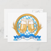 Design des Oktoberfestes mit Bierbrille Postkarte (Vorne/Hinten)