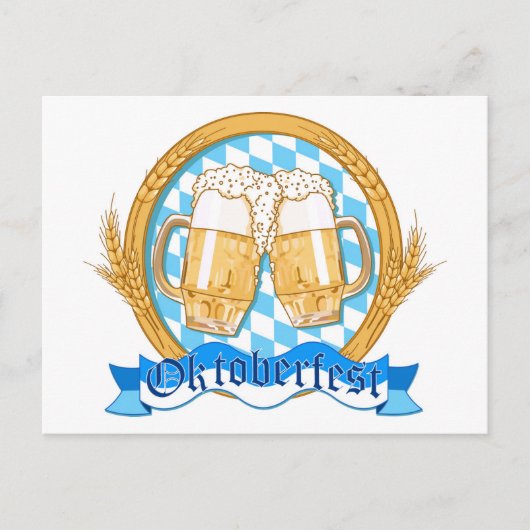 Design des Oktoberfestes mit Bierbrille Postkarte (Vorderseite)