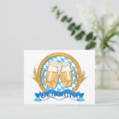 Design des Oktoberfestes mit Bierbrille Postkarte (Stehend Vorderseite)