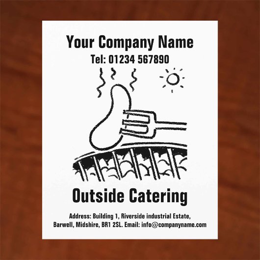 Design des Outdoor-Catering-Cartoon Flyer