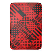 Design des Patchwork-Designs für die roten, gemisc Badematte (Vorderseite Vertikal)