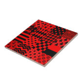 Design des Patchwork-Designs für die roten, gemisc Fliese (Seite)