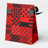 Design des Patchwork-Designs für die roten, gemisc Geschenkschachtel (Rückseite)