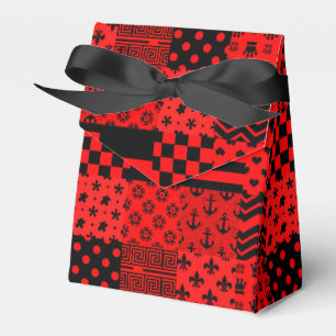 Design des Patchwork-Designs für die roten, gemisc Geschenkschachtel