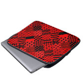 Design des Patchwork-Designs für die roten, gemisc Laptopschutzhülle (Vorne Knopf)