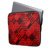 Design des Patchwork-Designs für die roten, gemisc Laptopschutzhülle (Vorderseite Links)