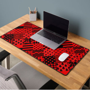 Design des Patchwork-Designs für die roten, gemisc Schreibtischunterlage