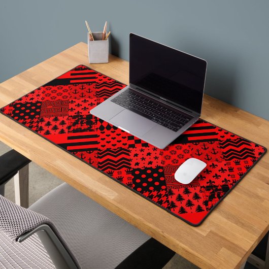 Design des Patchwork-Designs für die roten, gemisc Schreibtischunterlage