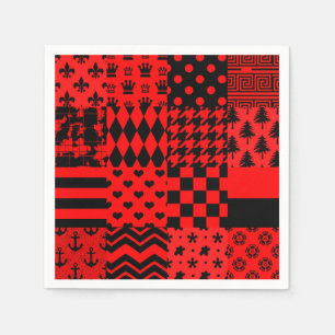 Design des Patchwork-Designs für die roten, gemisc Serviette