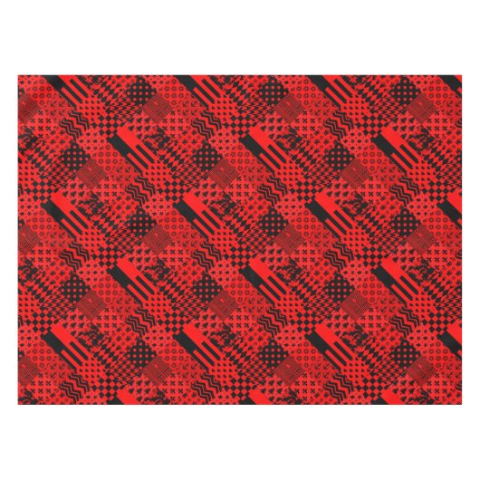 Design des Patchwork-Designs für die roten, gemisc Tischdecke (Vorderseite (Horizontal))