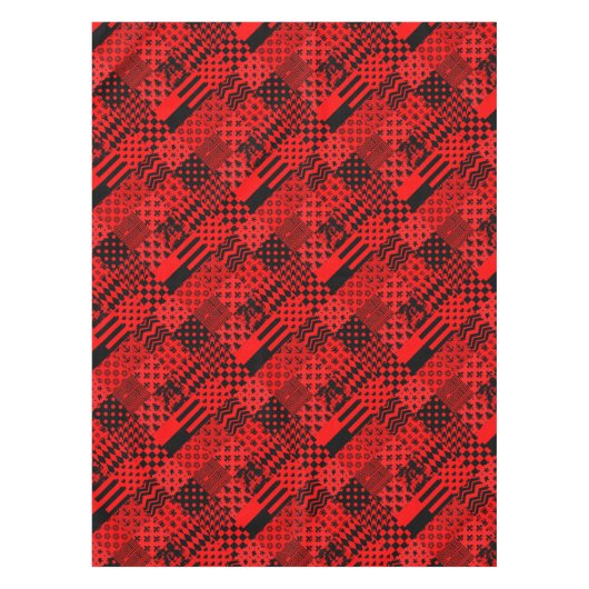 Design des Patchwork-Designs für die roten, gemisc Tischdecke (Vorderseite)
