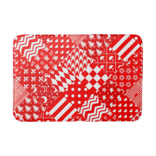 Design des Patchwork-Designs für Red White Mixed P Badematte