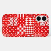 Design des Patchwork-Designs für Red White Mixed P Case-Mate iPhone Hülle (Rückseite (Horizontal))